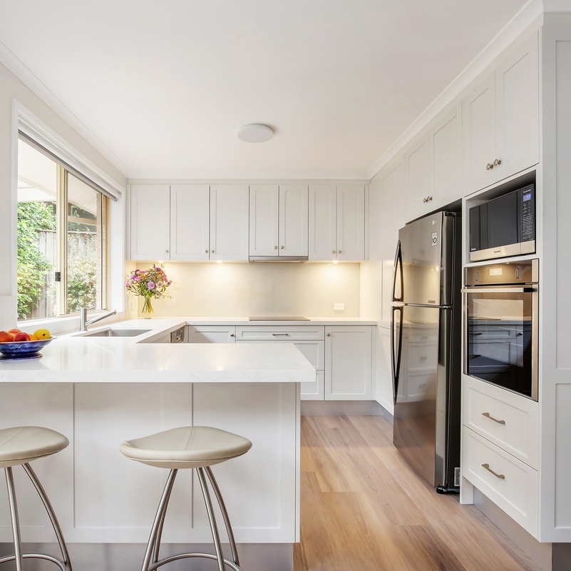 Forces de défense principale blanches en U de noyau de Shaker Lacquer Kitchen Cabinets 18mm HMR