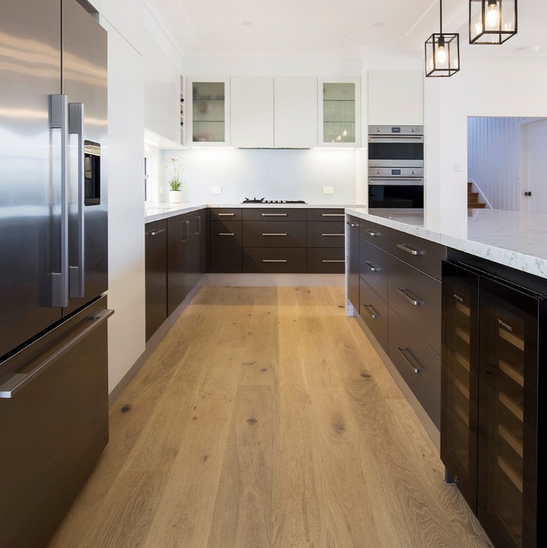 Anti dumping porte modulaire en bois gris-foncé et blanche de RTA de buffet de cuisine de mélamine