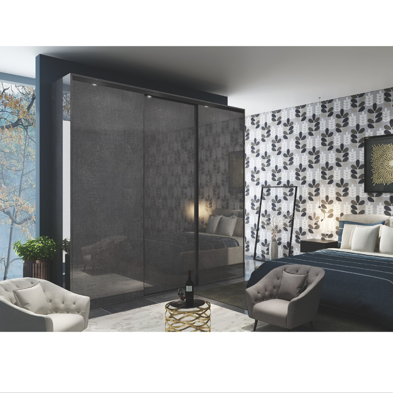 Le meuble de rangement moderne de garde-robe de laque a adapté la chambre à coucher de garde-robe de porte coulissante à haute brillance