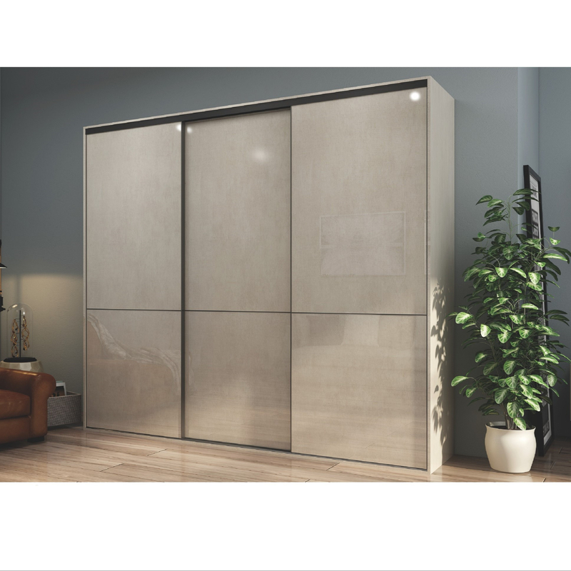 Le meuble de rangement moderne de garde-robe de laque a adapté la chambre à coucher de garde-robe de porte coulissante à haute brillance