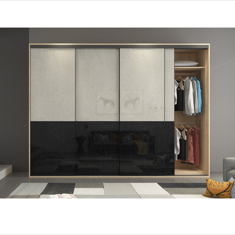 Le meuble de rangement moderne de garde-robe de laque a adapté la chambre à coucher de garde-robe de porte coulissante à haute brillance