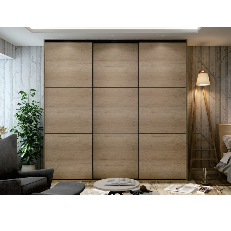 Cabinet en bois de porte coulissante de placage de bois de construction de grain de chambre à coucher de cabinet à la maison moderne de garde-robe avec la raboteuse