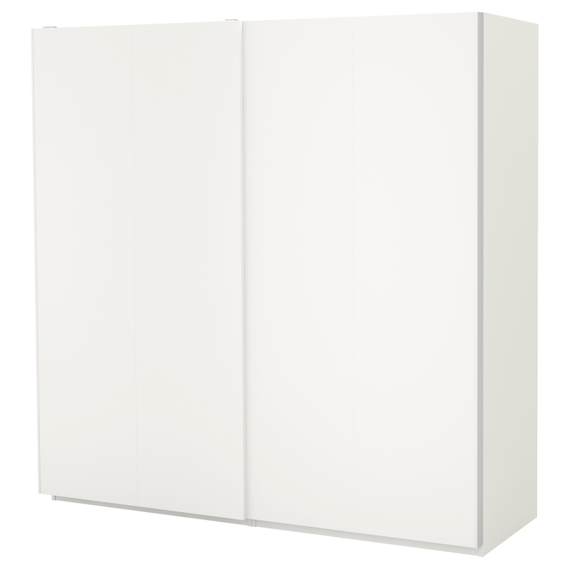 Mat blanc crème panneau plat laque porte coulissante armoire placard tissu chambre stockage