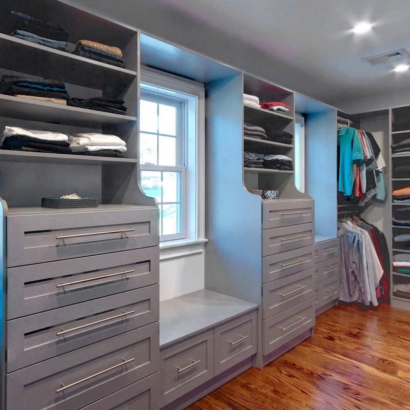 Grey Black Solid Wood Walk classique rassemblé dans l'organisateur Wardrobe Box Shelf de cabinet