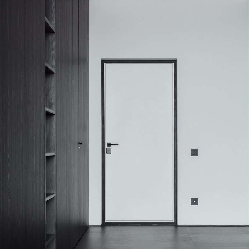 Les portes intérieures en bois de chambre à coucher de mélamine lambrissent l'amorce blanche de noyau solide moderne