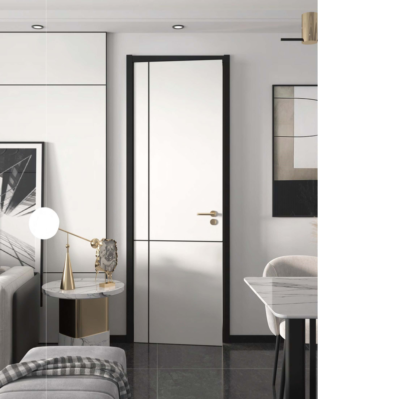 Les portes intérieures en bois de chambre à coucher de mélamine lambrissent l'amorce blanche de noyau solide moderne