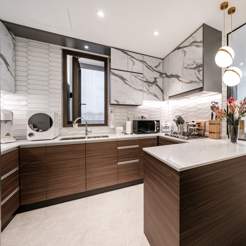Le buffet en bois de placage de tenture a placé la catégorie multi des combinaisons de couleurs E1