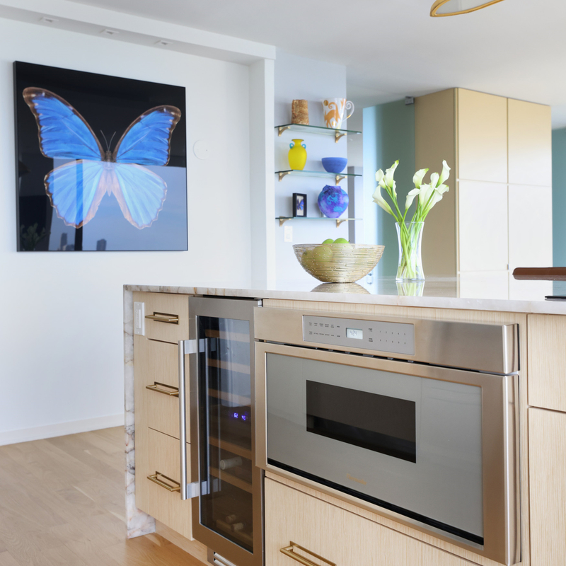 Cuisine en bois de mélamine de stockage de deux de couleur placards de cuisine de cuisine de particules de Cabinet plat brillant blanc modulaire de panneau