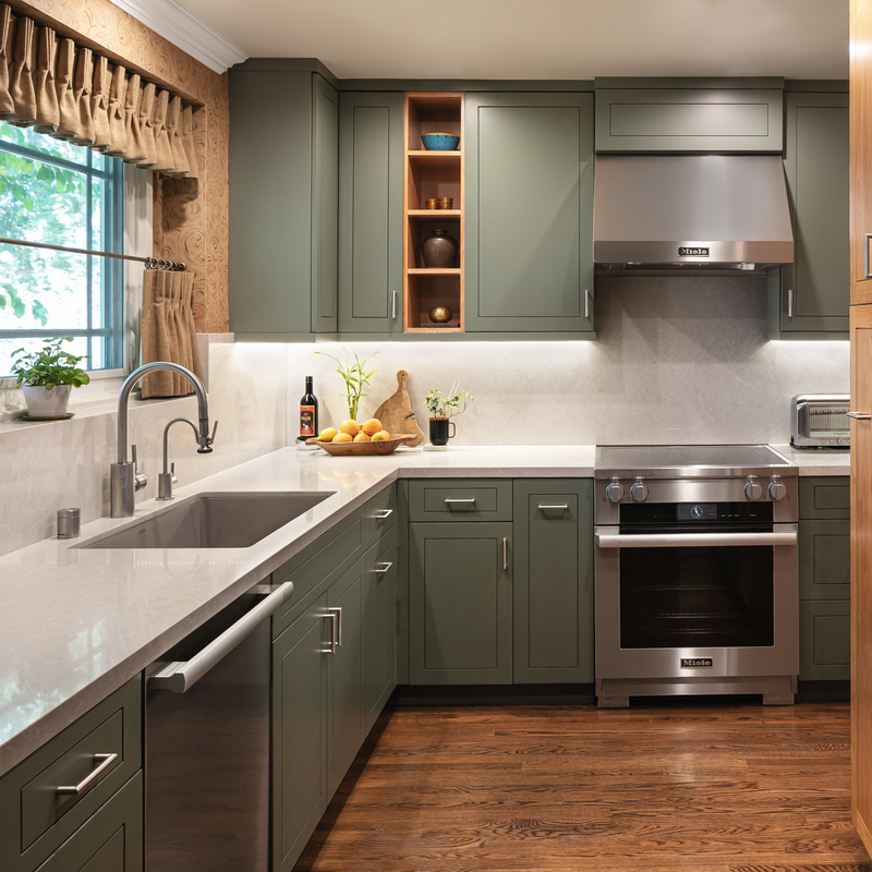 Cabinet de cuisine en bois massif à l' usage de la villa en Californie