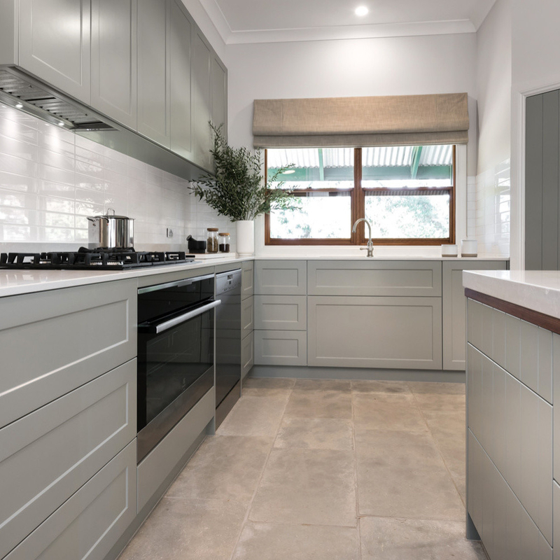 Concentrez-vous sur la conception des armoires modulaires des armoires de cuisine modernes des États-Unis Grey Shaker Armoire pour le commerce de gros