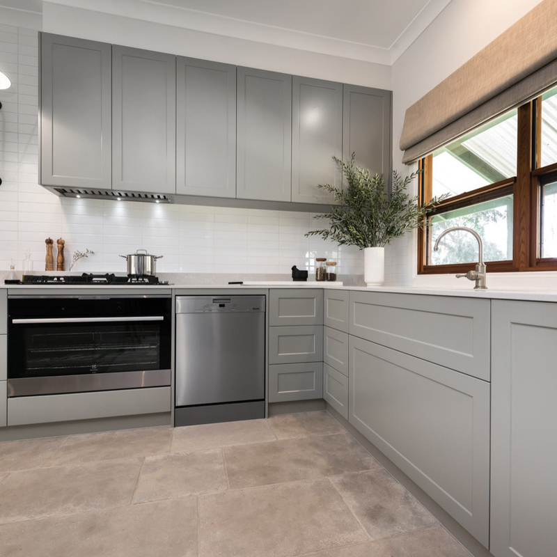 Concentrez-vous sur la conception des armoires modulaires des armoires de cuisine modernes des États-Unis Grey Shaker Armoire pour le commerce de gros